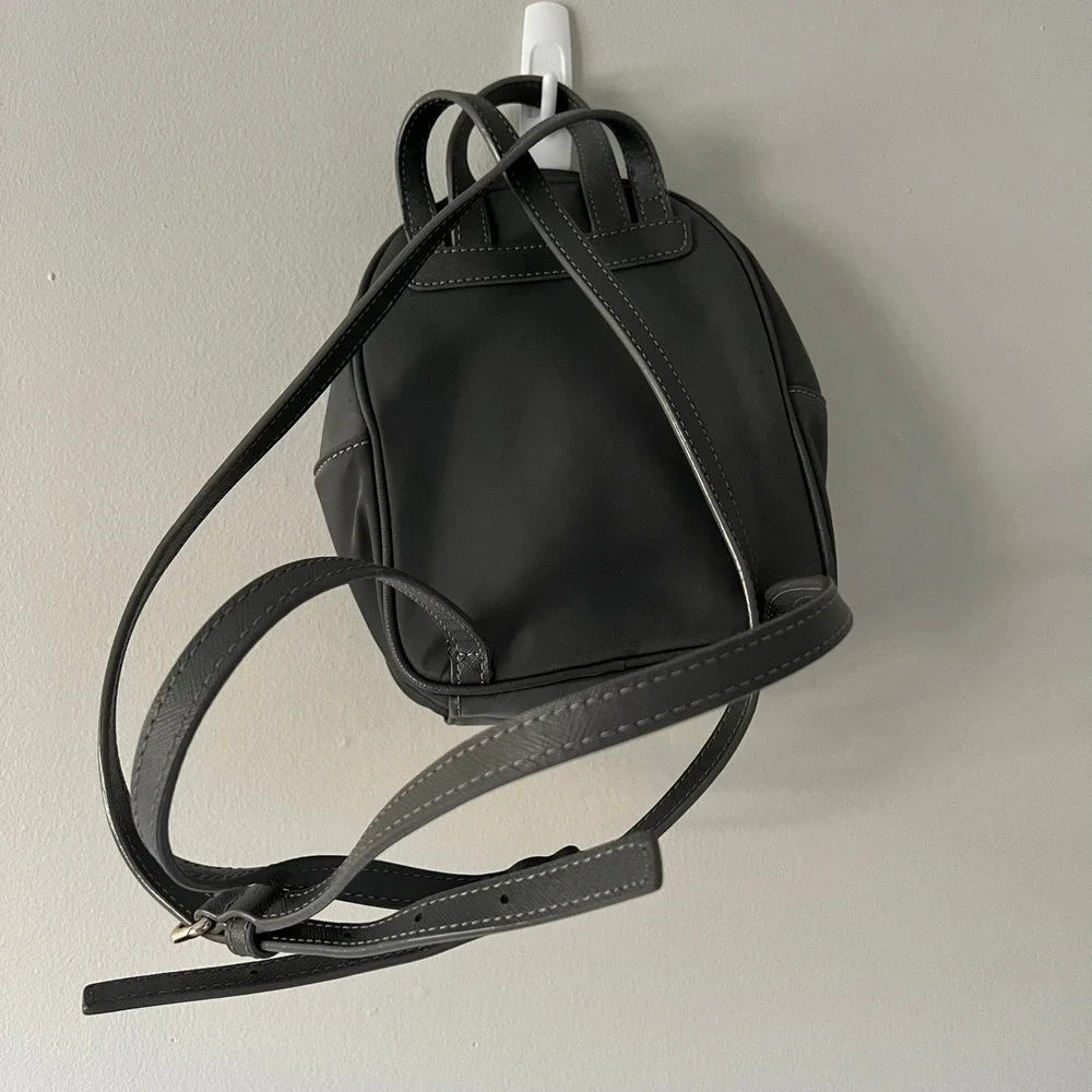 Kate‎ Spade New York Gray Nylon Mini Backpack Bag Travel Purse